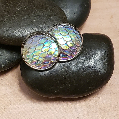 Iridescent Mermaid Studs