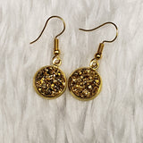 Gold Geode Drop Earrings