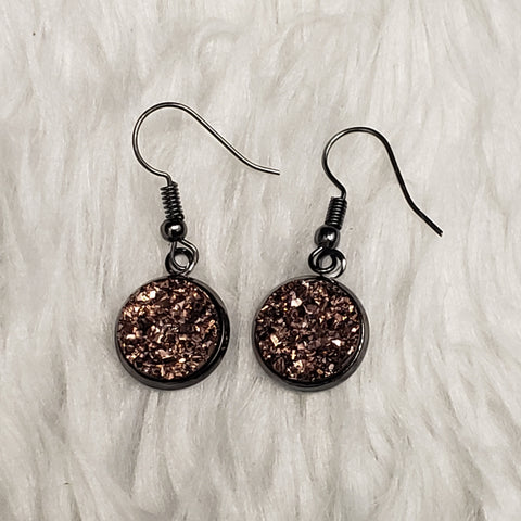 Rose Gold Geode Drop Earrings