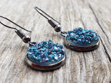 Cosmic Blue Geode Drop Earrings