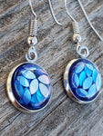 Blue Petal Drop Earrings