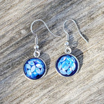 Blue Petal Drop Earrings