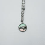 Chevron with Pink and Teal Necklace