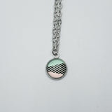 Chevron with Pink and Teal Necklace