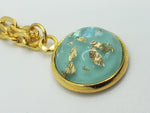 Light Blue with Gold Foil Necklace