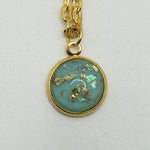 Light Blue with Gold Foil Necklace