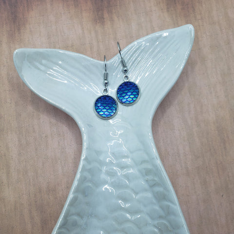 Dark Blue Mermaid Drop Earrings