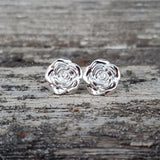 Silver Rose Studs