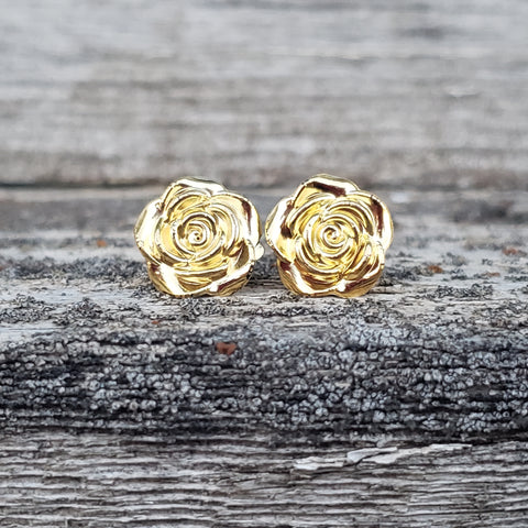 Gold Rose Studs