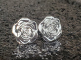 Silver Rose Studs