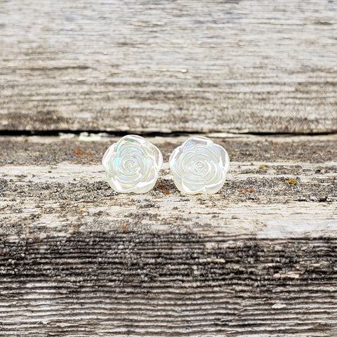 Iridescent Rose Studs