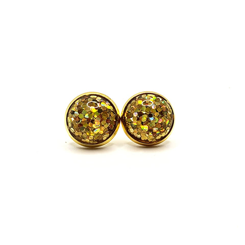 Gold Glitter Studs