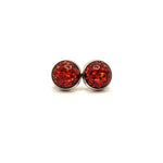 Red Glitter Studs