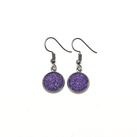 Atomic Purple Drop Earrings