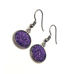 Atomic Purple Drop Earrings