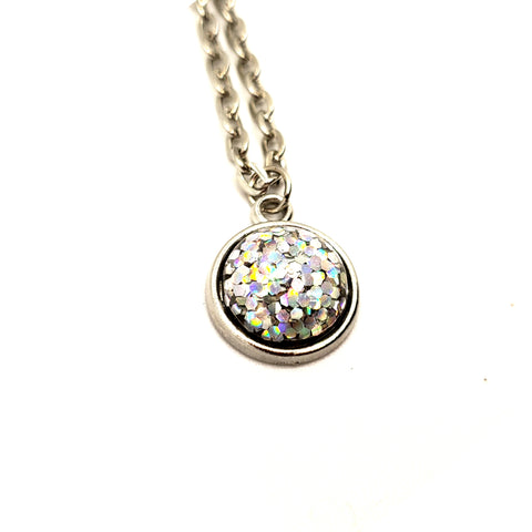 Silver Glitter Necklace