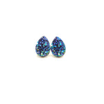 Sparkle Pixie Geode Teardrop Studs