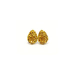 Gold Geode Teardrop Studs