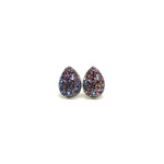 Aurora Geode Teardrop Studs