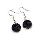 Black Geode Drop Earrings