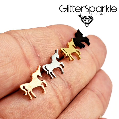 Stainless Steel Unicorn Studs