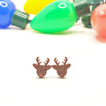 Rose Gold Reindeer Studs