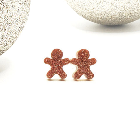 Glitterbread Man Studs