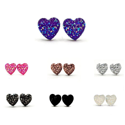 8mm Druzy Hearts