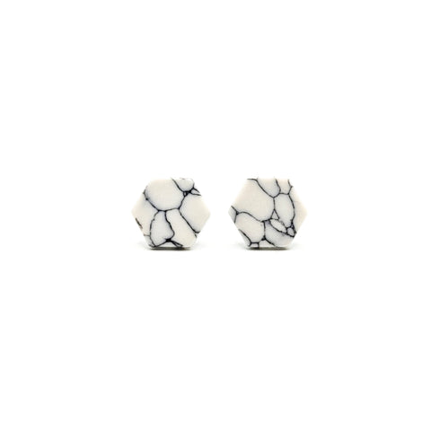 Hexagon Marble Studs