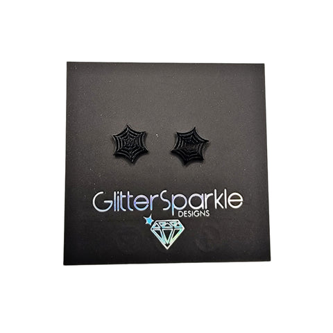 Black Stainless Steel Spider Web Studs